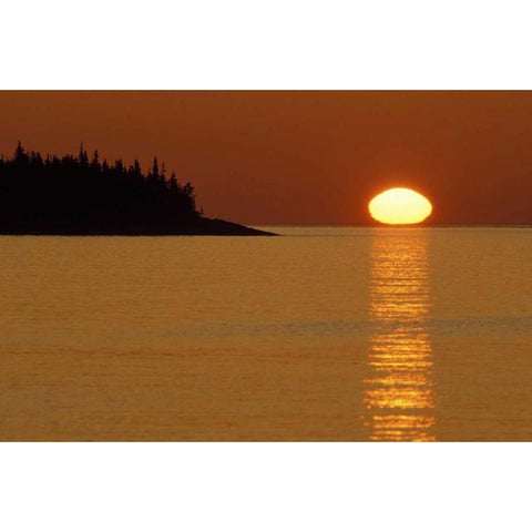MI, Isle Royale NP, Sunrise over Lake Superior Gold Ornate Wood Framed Art Print with Double Matting by Carlson, Mark