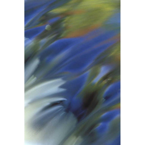 MI, Cascading river water reflecting sky in fall Black Modern Wood Framed Art Print with Double Matting by Carlson, Mark