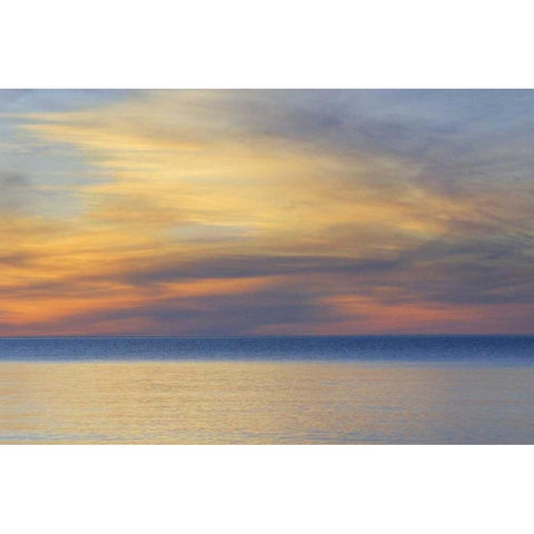 Michigan, Upper Peninsula Lake Superior sunset Black Modern Wood Framed Art Print by Bush, Marie