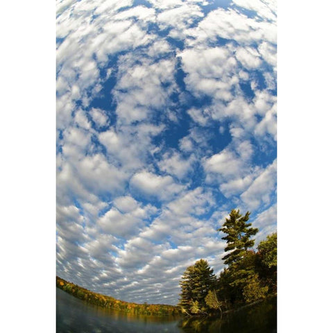 Michigan Clouds at Petes Lake in autumn Black Modern Wood Framed Art Print with Double Matting by Rotenberg, Nancy