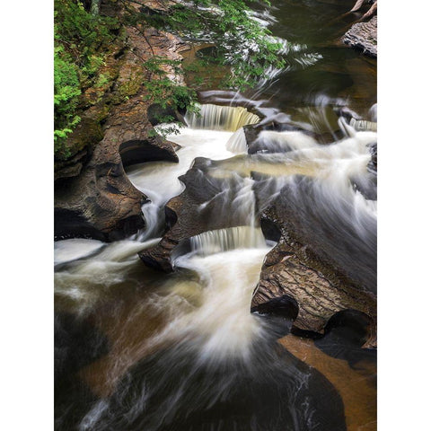 Michigan-Upper Peninsula The Wild and Scenic Presque Isle River creates these Potholes Gold Ornate Wood Framed Art Print with Double Matting by Eggers, Julie