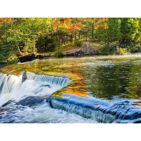 US-Michigan-Upper Peninsula Reflections on Bond Falls Black Modern Wood Framed Art Print with Double Matting by Eggers, Julie