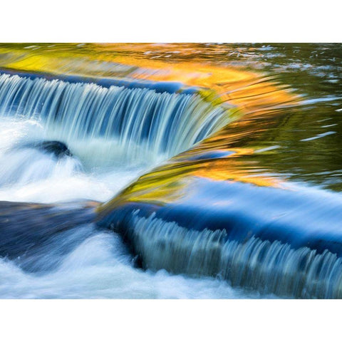 US-Michigan-Upper Peninsula Reflections on Bond Falls Black Modern Wood Framed Art Print by Eggers, Julie