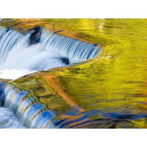 US-Michigan-Upper Peninsula Reflections on Bond Falls Black Modern Wood Framed Art Print with Double Matting by Eggers, Julie