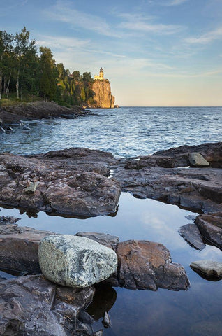Split Rock Lighthouse State Park-North Shore Lake Superior-Minnesota Black Ornate Wood Framed Art Print with Double Matting by Majchrowicz, Alan