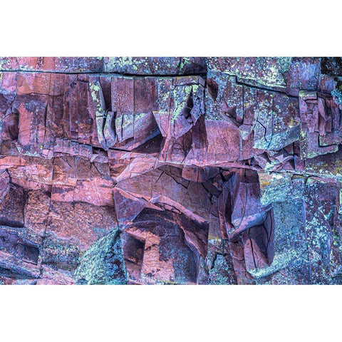 Minnesota-Lake Superior Multicolored cliff face  Black Modern Wood Framed Art Print with Double Matting by Jaynes Gallery