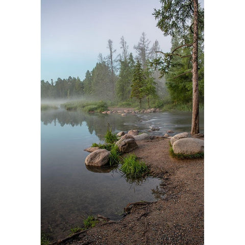 USA-Minnesota-Itasca State Park-Mississippi Headwaters Black Modern Wood Framed Art Print by Hawkins, Peter
