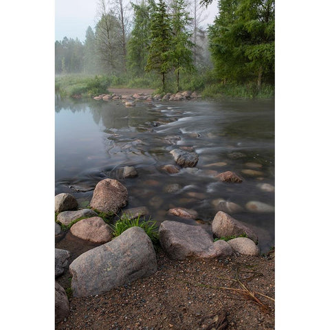USA-Minnesota-Itasca State Park-Mississippi Headwaters Black Modern Wood Framed Art Print with Double Matting by Hawkins, Peter
