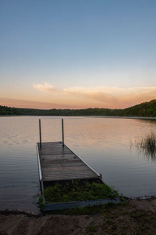 USA-Minnesota-La Salle Lake State Recreation Area boat launch Black Ornate Wood Framed Art Print with Double Matting by Hawkins, Peter