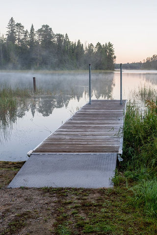 USA-Minnesota-Itasca State Park-Lake Itasca White Modern Wood Framed Art Print with Double Matting by Hawkins, Peter