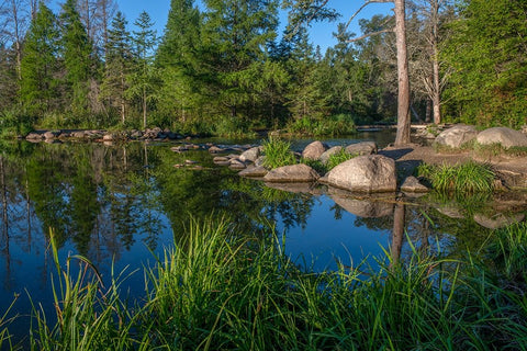 USA-Minnesota-Itasca State Park-Mississippi Headwaters White Modern Wood Framed Art Print with Double Matting by Hawkins, Peter