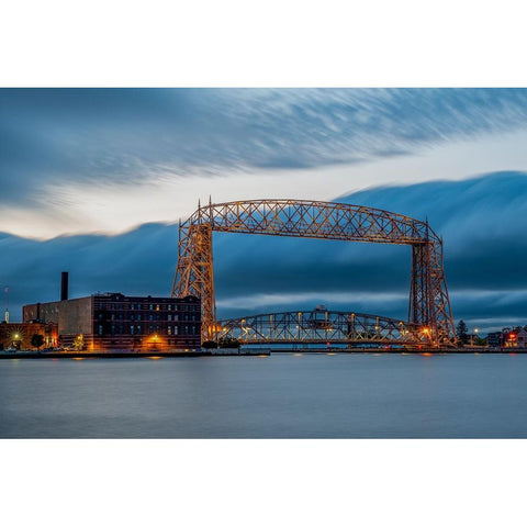 USA-Minnesota-Duluth-Park Point-Boardwalk over Dunes Black Modern Wood Framed Art Print by Hawkins, Peter