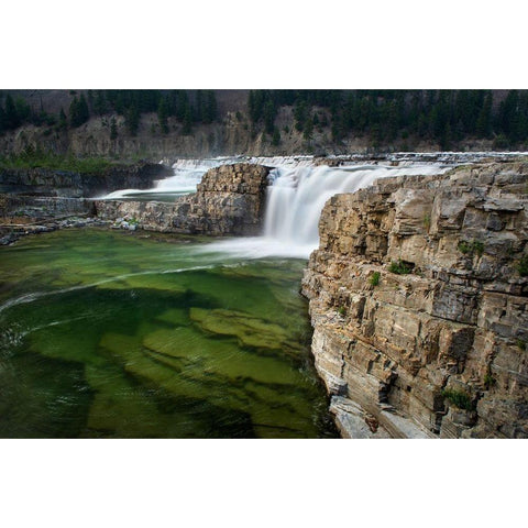 Kootenai Falls-Montana-a series of cascades on the Kootenai River Gold Ornate Wood Framed Art Print with Double Matting by Majchrowicz, Alan