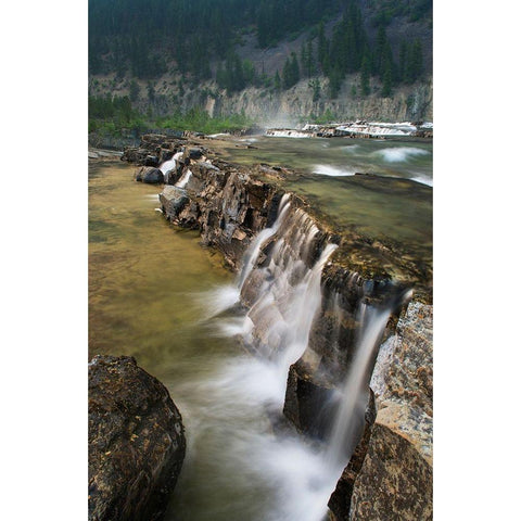 Kootenai Falls-Montana-a series of cascades on the Kootenai River Black Modern Wood Framed Art Print with Double Matting by Majchrowicz, Alan
