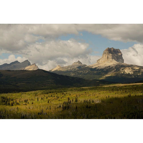 USA-Montana-Glacier National Park Chief Mountain landscape Gold Ornate Wood Framed Art Print with Double Matting by Jaynes Gallery