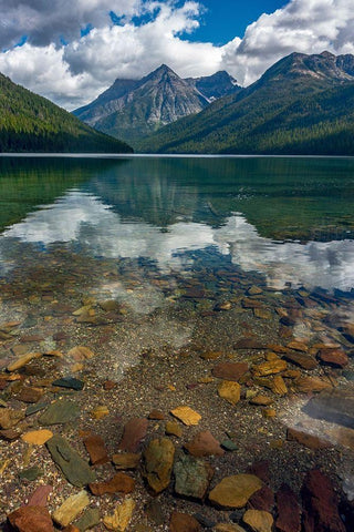 Quartz Lake with Vulture Peak in Glacier National Park-Montana-USA Black Ornate Wood Framed Art Print with Double Matting by Haney, Chuck