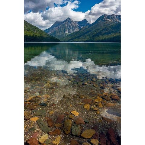 Quartz Lake with Vulture Peak in Glacier National Park-Montana-USA Gold Ornate Wood Framed Art Print with Double Matting by Haney, Chuck