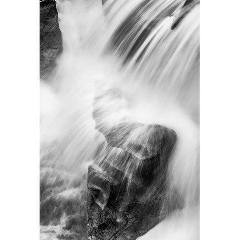 Sacred Dancing Cascade in McDonald Creek in Glacier National Park-Montana-USA Black Modern Wood Framed Art Print by Haney, Chuck