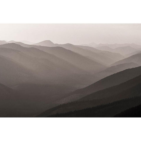 Wildfire smoke and clouds mixing-Upper Whitefish Valley Stillwater State Forest near Whitefish White Modern Wood Framed Art Print by Haney, Chuck