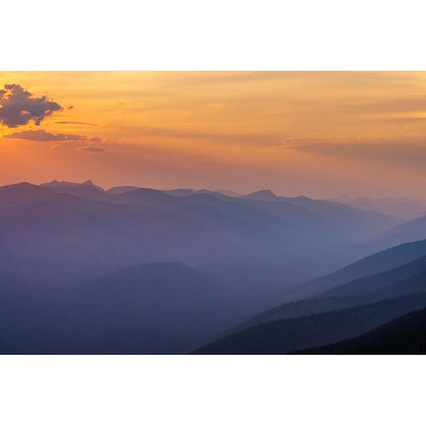 Wildfire smoke and clouds mixing-Upper Whitefish Valley Stillwater State Forest near Whitefish Black Modern Wood Framed Art Print by Haney, Chuck