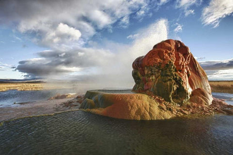 Nevada, Gerlach Fly Geyser at sunrise Black Ornate Wood Framed Art Print with Double Matting by Anon, Josh