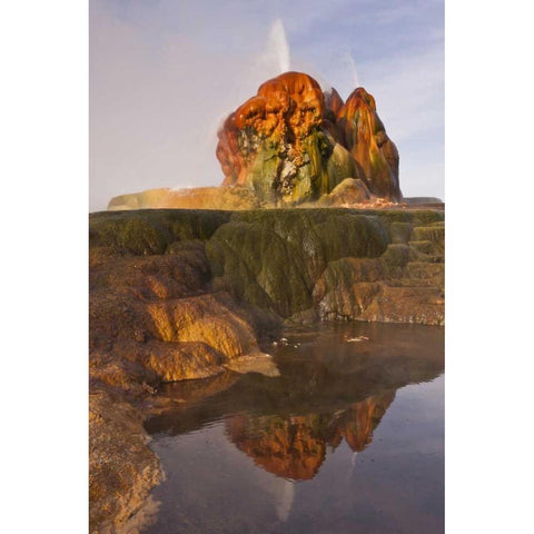 Nevada, Black Rock Desert View of the Fly Geyser White Modern Wood Framed Art Print by Illg, Cathy and Gordon