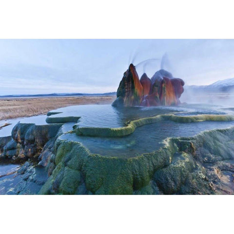 Nevada, Black Rock Desert View of the Fly Geyser Black Modern Wood Framed Art Print by Illg, Cathy and Gordon