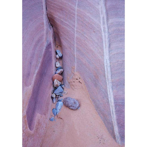 Nevada, Valley of Fire SP Eroded rock Black Modern Wood Framed Art Print with Double Matting by Delisle, Gilles