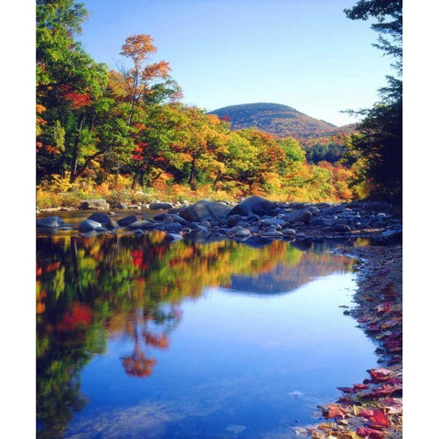 New Hampshire, A waterfall in the White Mountains White Modern Wood Framed Art Print by Talbot Frank, Christopher