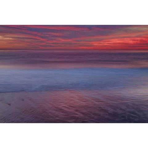 New Jersey, Cape May Sunrise on ocean shore Black Modern Wood Framed Art Print by OBrien, Jay