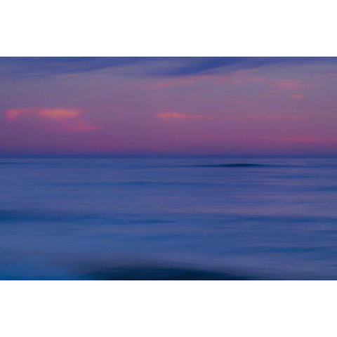 New Jersey, Cape May Sunrise on ocean shore White Modern Wood Framed Art Print by OBrien, Jay