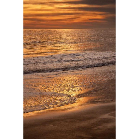 New Jersey, Cape May Sunset on the beach Black Modern Wood Framed Art Print by OBrien, Jay