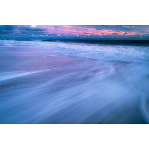 USA-New Jersey-Cape May National Seashore-Sunrise on ocean shore Black Modern Wood Framed Art Print by Jaynes Gallery