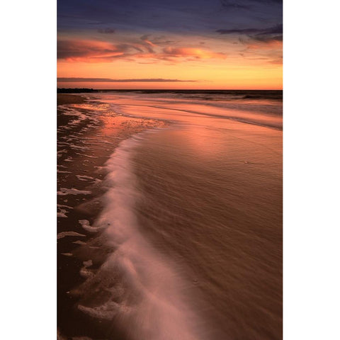 USA-New Jersey-Cape May National Seashore-Sunrise on ocean shore Black Modern Wood Framed Art Print by Jaynes Gallery