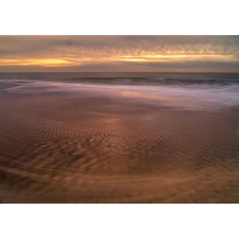 USA-New Jersey-Cape May National Seashore-Sunrise on shore Black Modern Wood Framed Art Print by Jaynes Gallery