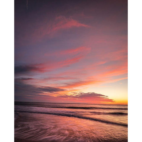 USA-New Jersey-Cape May National Seashore Sunset on ocean shore Gold Ornate Wood Framed Art Print with Double Matting by Jaynes Gallery