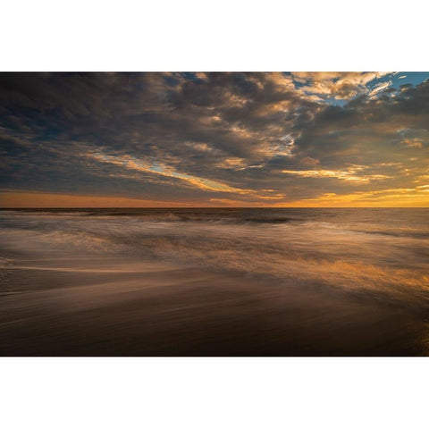 USA-New Jersey-Cape May National Seashore Sunset on ocean shore Black Modern Wood Framed Art Print with Double Matting by Jaynes Gallery