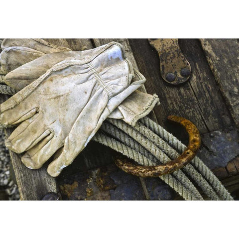 New Mexico, Santa Fe Close-up of cowboy gear White Modern Wood Framed Art Print by OBrien, Jay