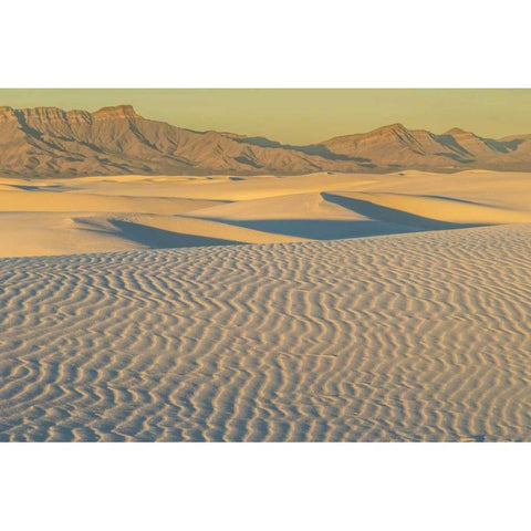 New Mexico, White Sands NM Sunset on desert White Modern Wood Framed Art Print by Illg, Cathy and Gordon