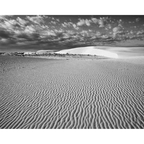 New Mexico, White Sands NM Desert landscape White Modern Wood Framed Art Print by Flaherty, Dennis