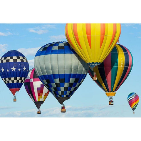 Mass Ascension Albuquerque International Balloon Fiesta-Albuquerque-New Mexico Black Modern Wood Framed Art Print with Double Matting by Pryor, Maresa