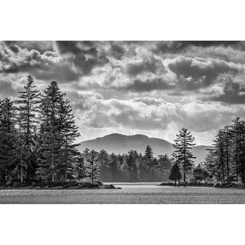 USA-New York-Adirondacks Long Lake-late afternoon at Forked Lake White Modern Wood Framed Art Print by Collins, Ann