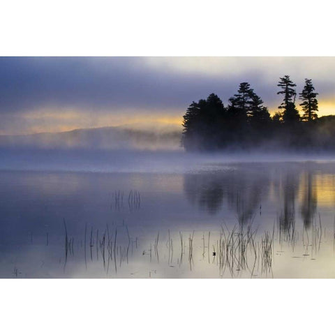New York, Adirondack Mts, Autumn on Raquette Lake Black Modern Wood Framed Art Print by Rotenberg, Nancy