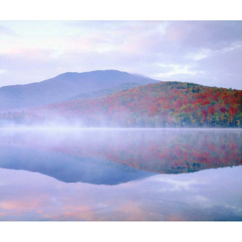 NY, Adirondack Mts Algonquin Peak and Autumn Black Modern Wood Framed Art Print with Double Matting by Talbot Frank, Christopher