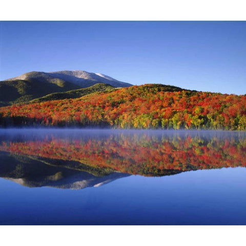 NY, Snowy Algonquin Peak and Heart Lake in fall Black Modern Wood Framed Art Print by Talbot Frank, Christopher