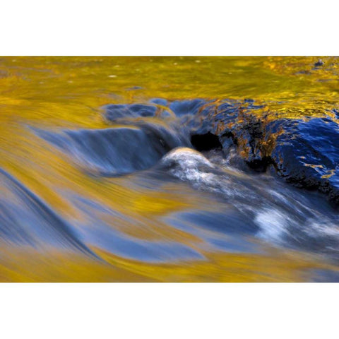 NY, Adirondacks Flowing water on Raquette Lake Black Modern Wood Framed Art Print by OBrien, Jay