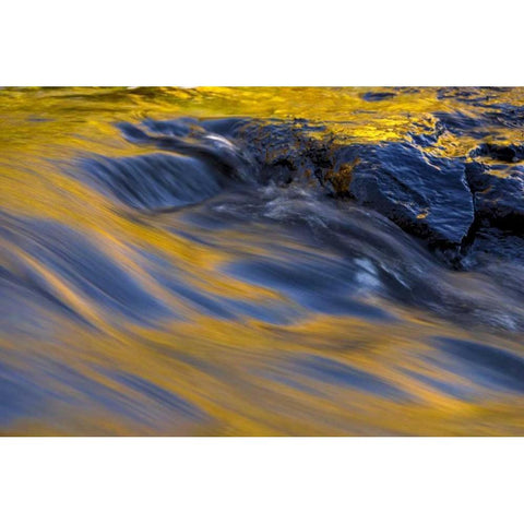 NY, Adirondacks Flowing water on Raquette Lake Black Modern Wood Framed Art Print with Double Matting by OBrien, Jay