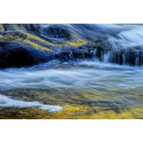 NY, Adirondack Mts Stream at Buttermilk Falls Black Modern Wood Framed Art Print by OBrien, Jay