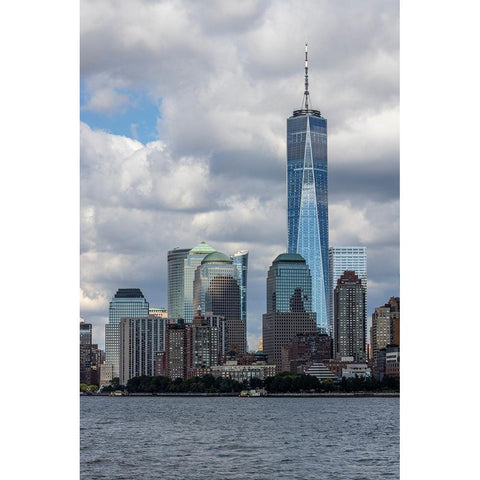 USA-New York New York City skyline Black Modern Wood Framed Art Print by Looney, Hollice