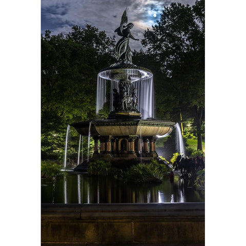 USA-New York Central Park Black Modern Wood Framed Art Print with Double Matting by Looney, Hollice